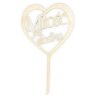 Topper drewniany serce Miłość jest słodka na tort weselny pik na piku dekor
