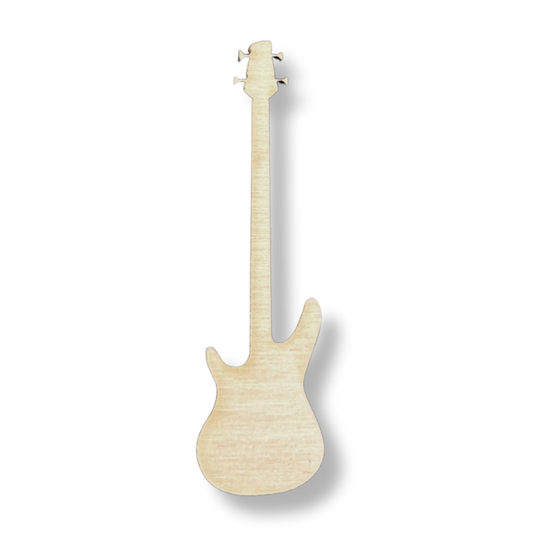 Drewniany dekor ze sklejki GITARA BASOWA decoupage drewniane instrumenty