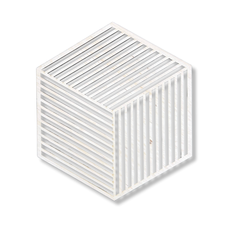 Drewniany dekor ścienny SZEŚCIOKĄT HEXAGON paski ażurowy