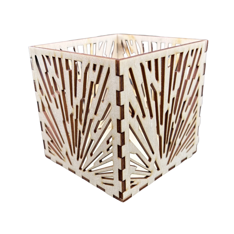 Lampion drewniany latarenka ze sklejki decoupage pudełko świecznik 11cm Lampion drewniany latarenka ze sklejki decoupage pudełko świecznik 11cm